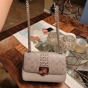 MICHAEL KORS Elegant Gray Chain Shoulder Bag